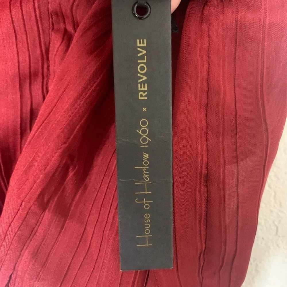 NWT House of Harlow 1960 x Revolve Burgundy XXS Cropped Peasant Style Top - Picture 5 of 9